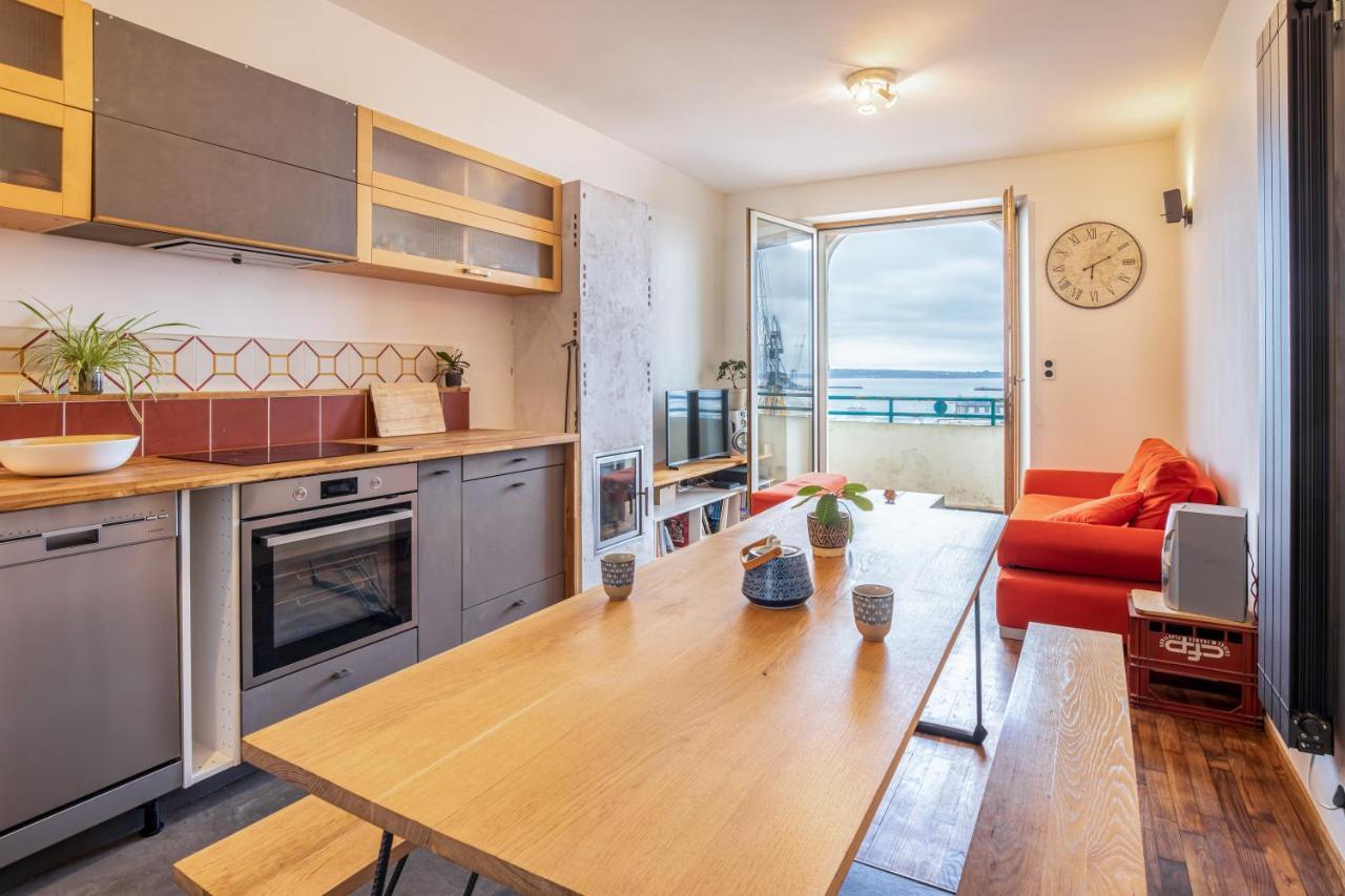 Avec Une Belle Vue Sur Mer Appartement Brest Buitenkant foto